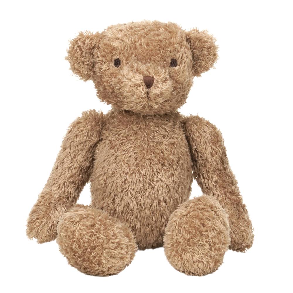 A brown Happy Horse Bear Bruno soft toy on a white background. 