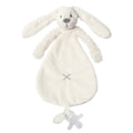 A White Happy Horse soft, cuddly Rabbit comforter on a white background. 