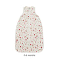 Floral print baby sleeping bag on a white background