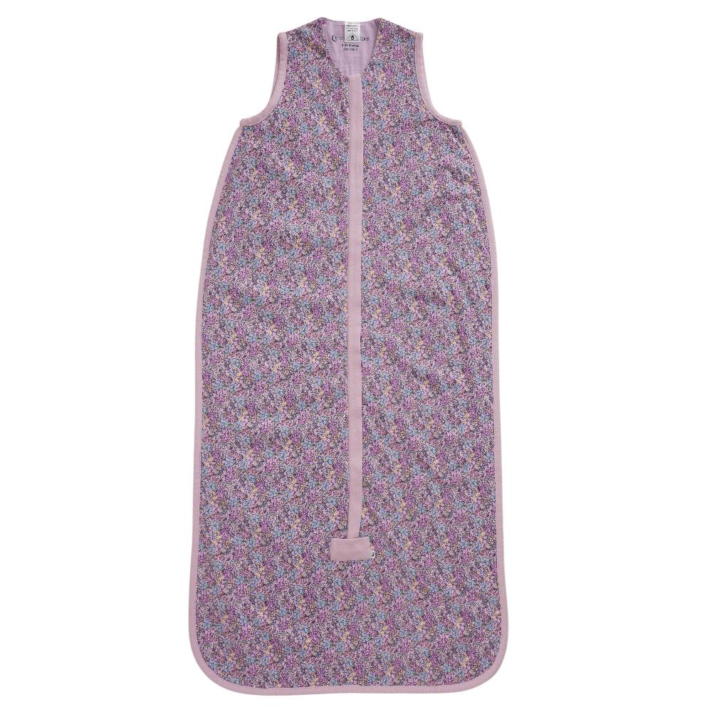Purple Floral baby sleeping bag on a white background