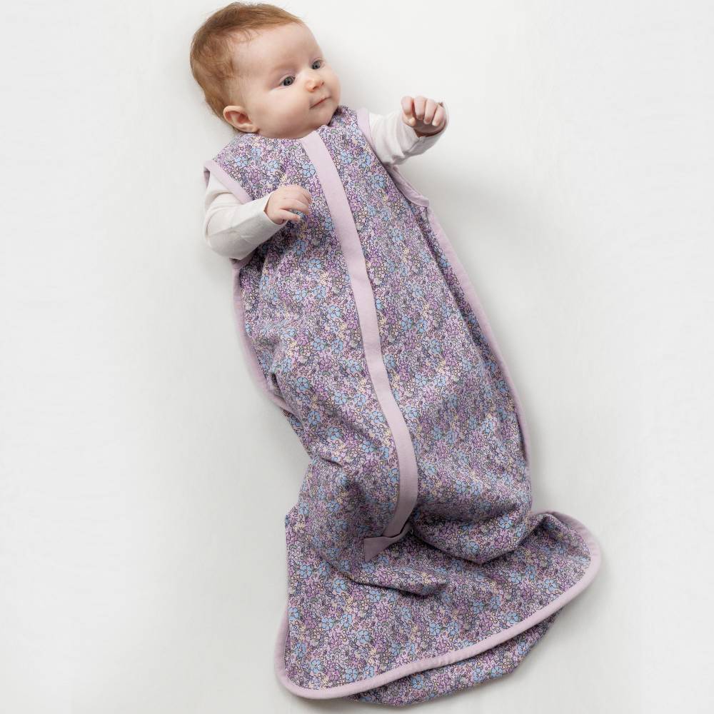 Premium Merino & Cotton Sleeping Bag - Mauve Garden