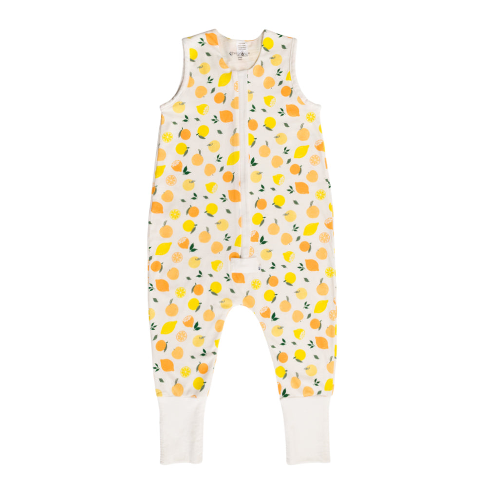 Citrus baby sleep suit on a white background