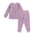 Purple Floral merino pyjamas suit on a white background