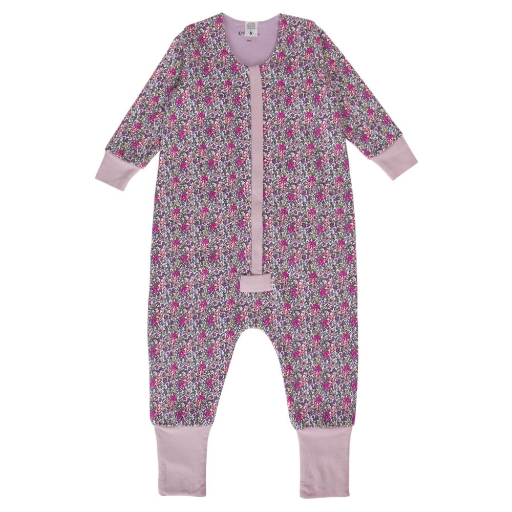 Merino Floral Print Sleep Suit on a white background