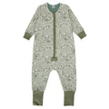 Merino Green Woodland Print Sleep Suit on a white background