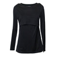 Black breastfeeding merino top on a white background