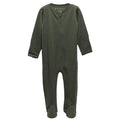 Green footed merino zipsuit on a white background