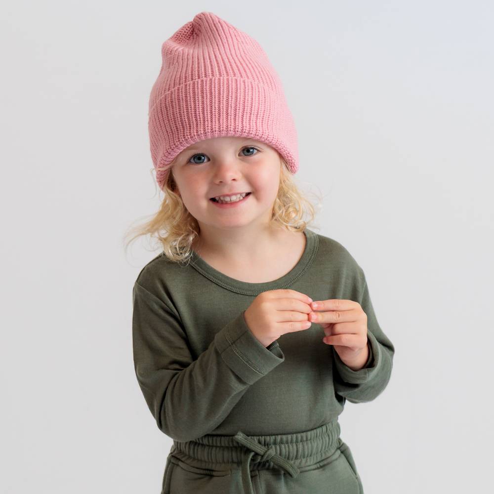 Merino Knit - Beanie - Pink