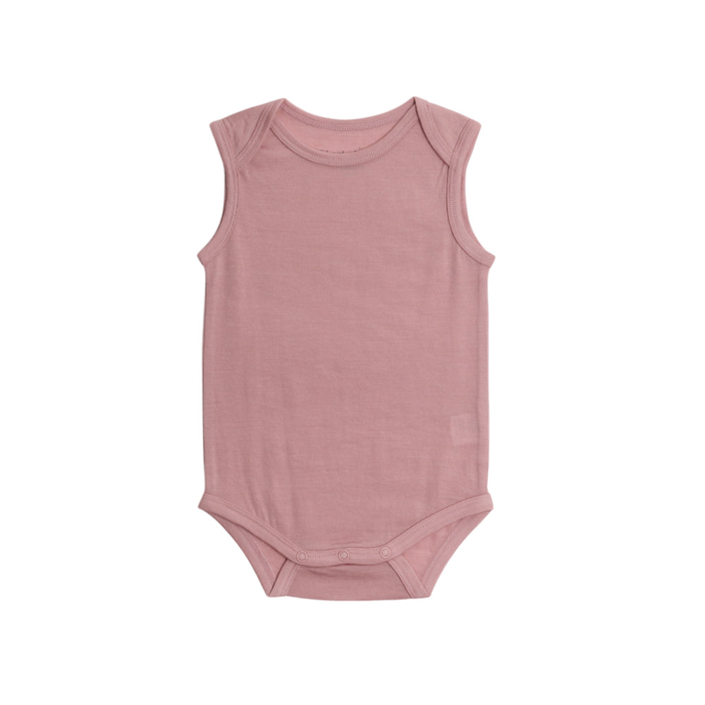 Pink Merino Singletsuit on a white background