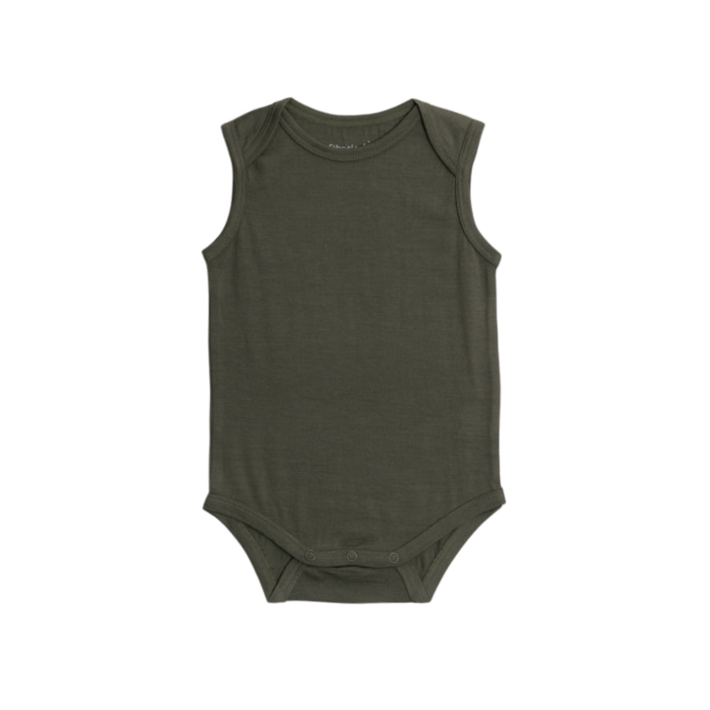 Green Merino Singletsuit on a white background