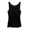 Black breastfeeding merino singlet on a white background