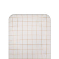 Tan Checker fitted sheet on white background