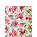 Pink Floral fitted sheet on white background