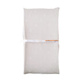 Beige baby change pad cover with a subtle pattern on a white background