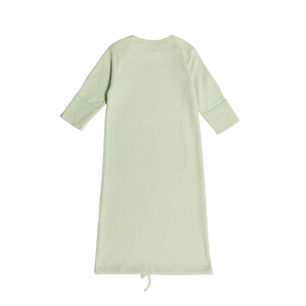 Light green organic cotton nightgown on a white background