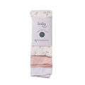 Pack of baby washcloths with floral patterns on a white background