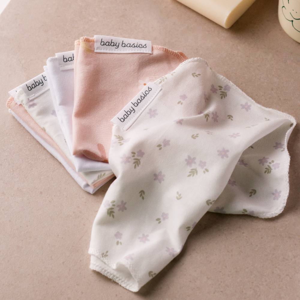 Basics Jersey Face Cloths 6pk - Mixed Floral