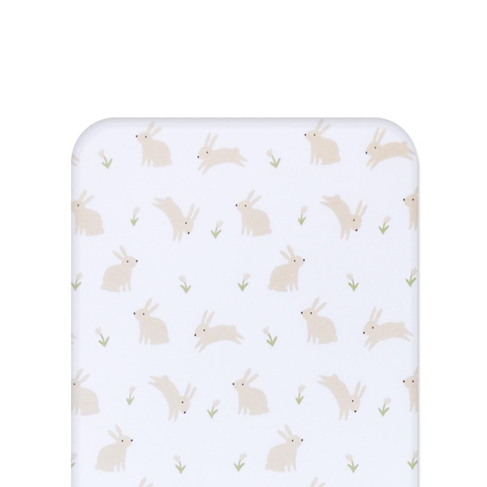 Milk Bunny fitted sheet on white background