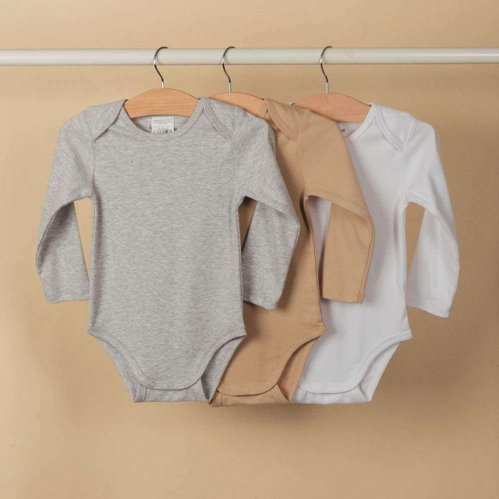 Basics Cotton Long Sleeve Bodysuit - Marl