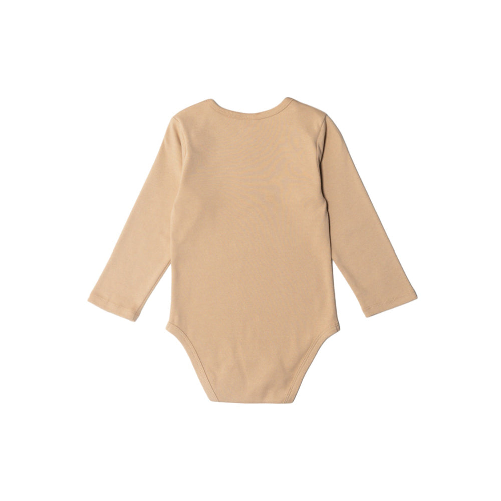 Basics Cotton Long Sleeve Bodysuit - Sand