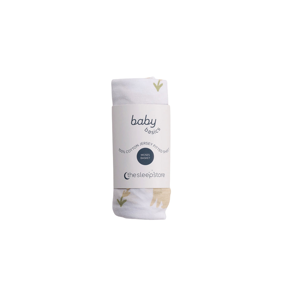 Milk Bunny fitted sheet on white background