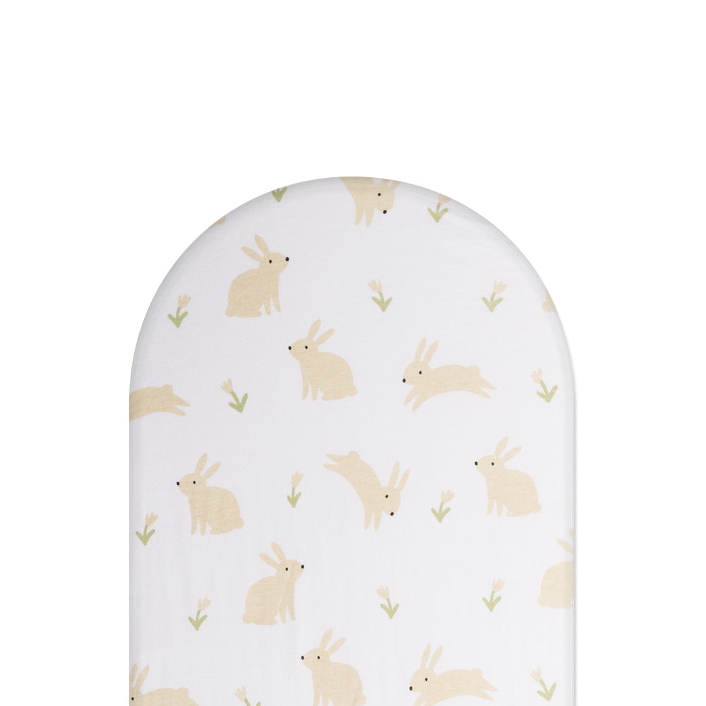 Milk Bunny fitted sheet on white background