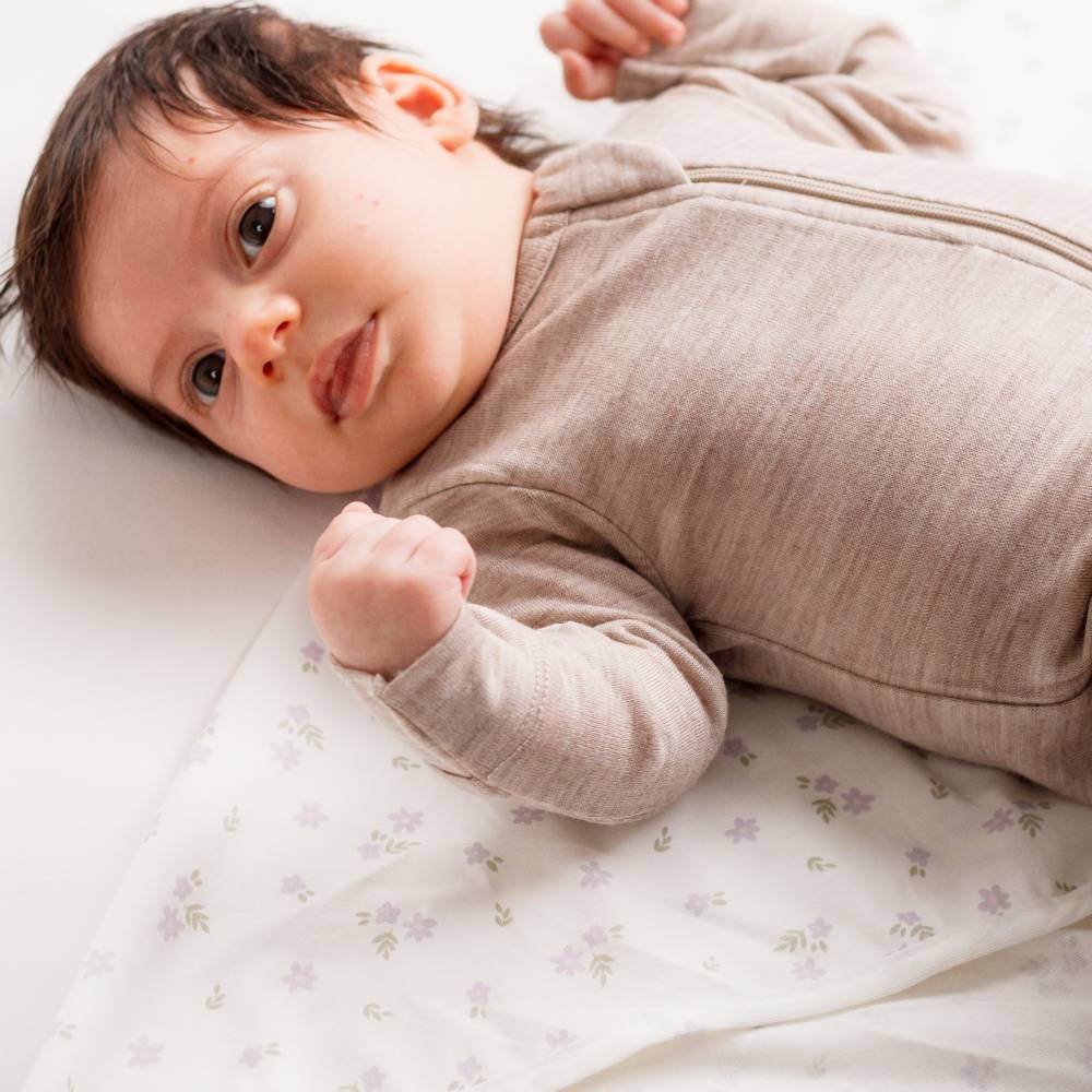 Basics Stretch Swaddle - Lilac Daisy