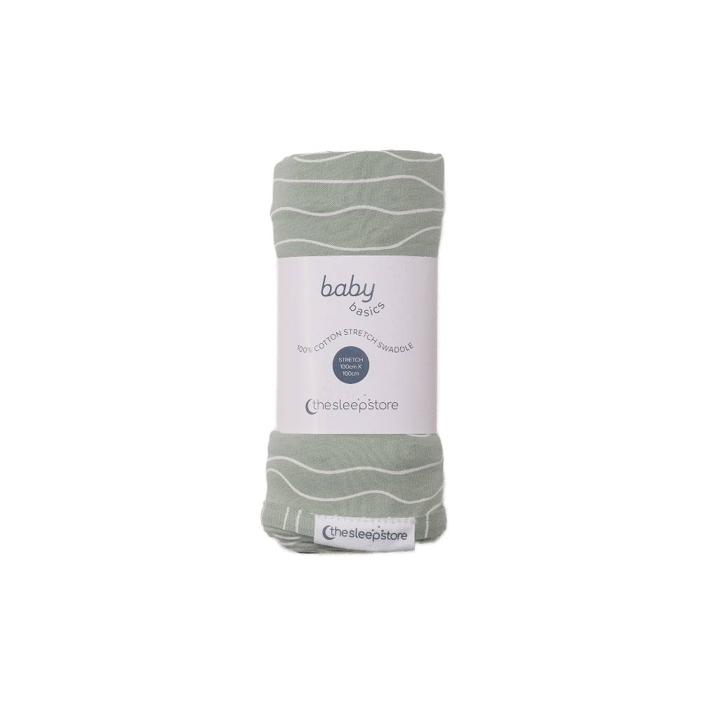 Green baby swaddle blanket  on a white background