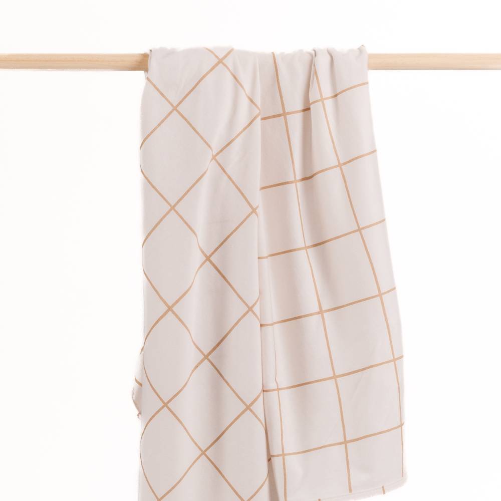 Basics Stretch Swaddle - Tan Checkerboard