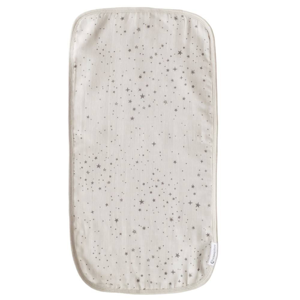 Burp Cloth with star pattern on a white background