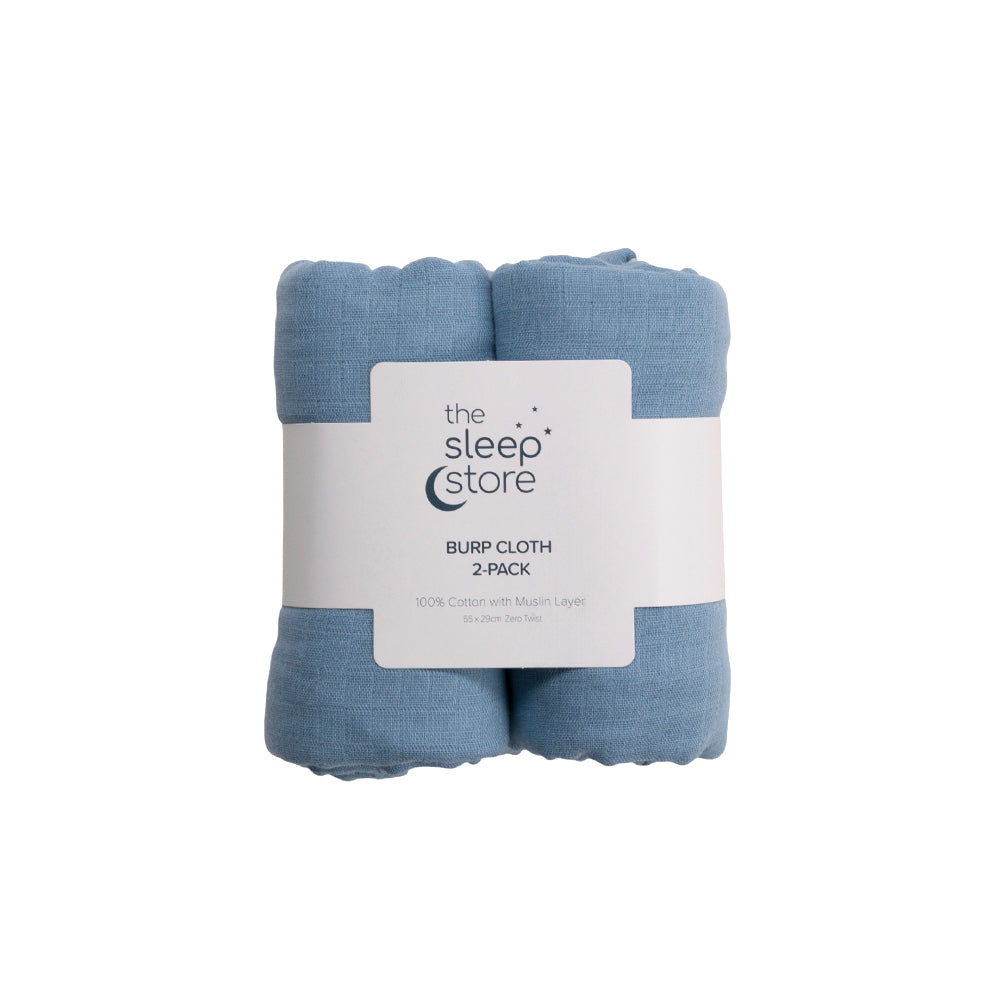Muslin Burp Cloth 2pk - Blue