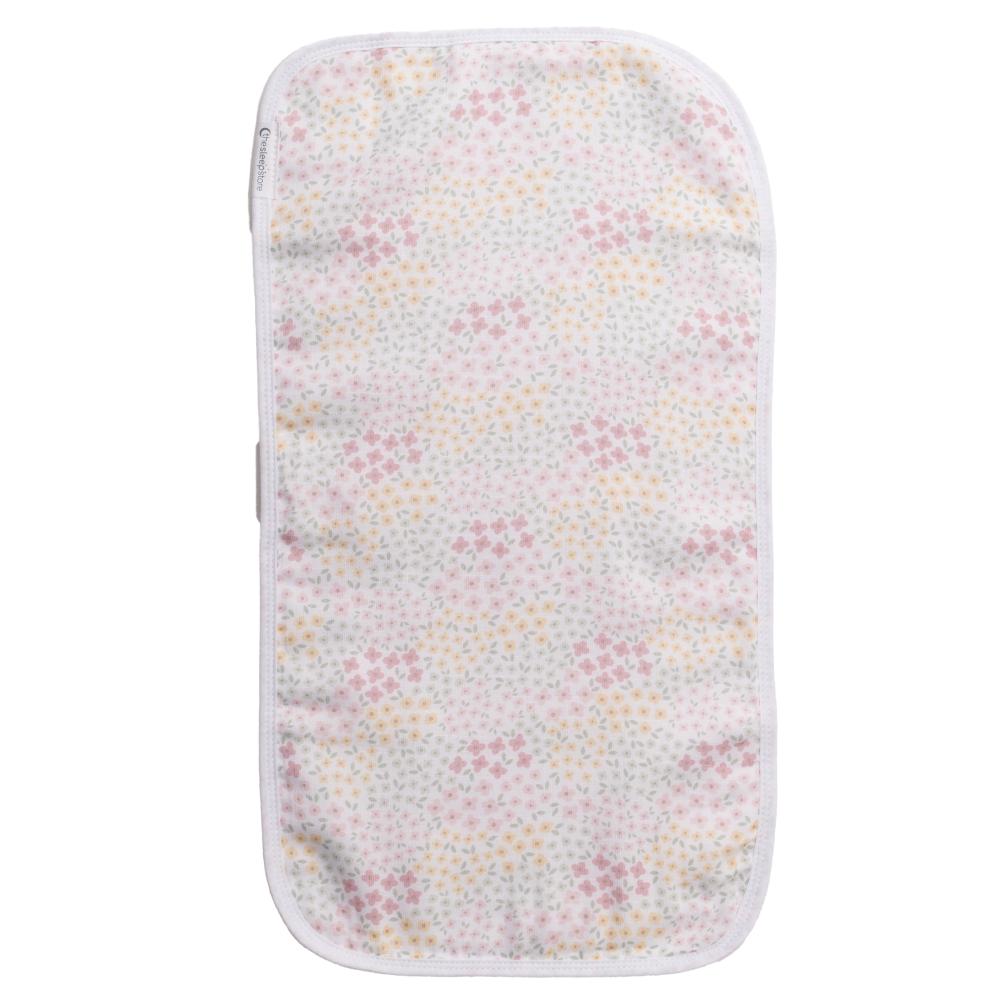 Burp Cloth with a floral pattern on a white background