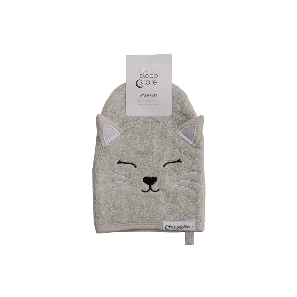 Grey Cat theme wash mit on a white background. 