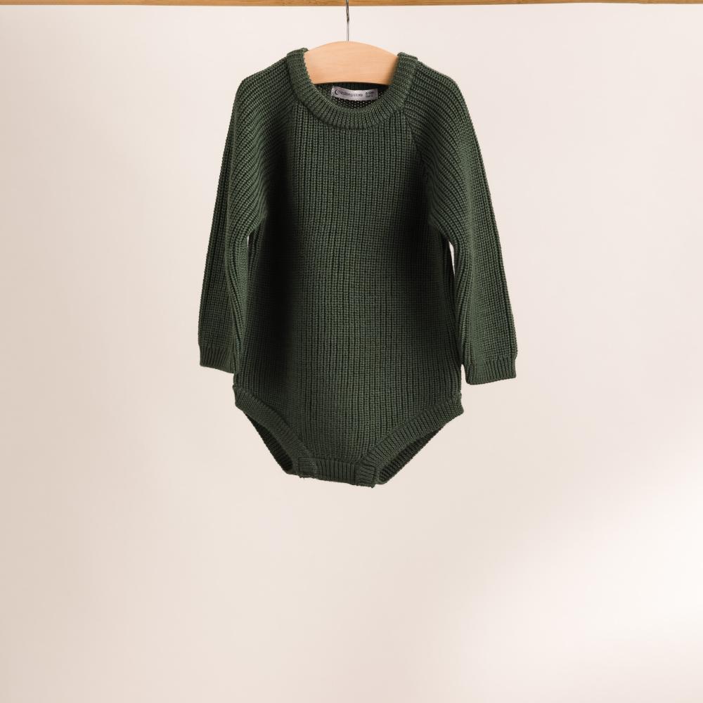 Merino Knit Bubblesuit - Dark Green