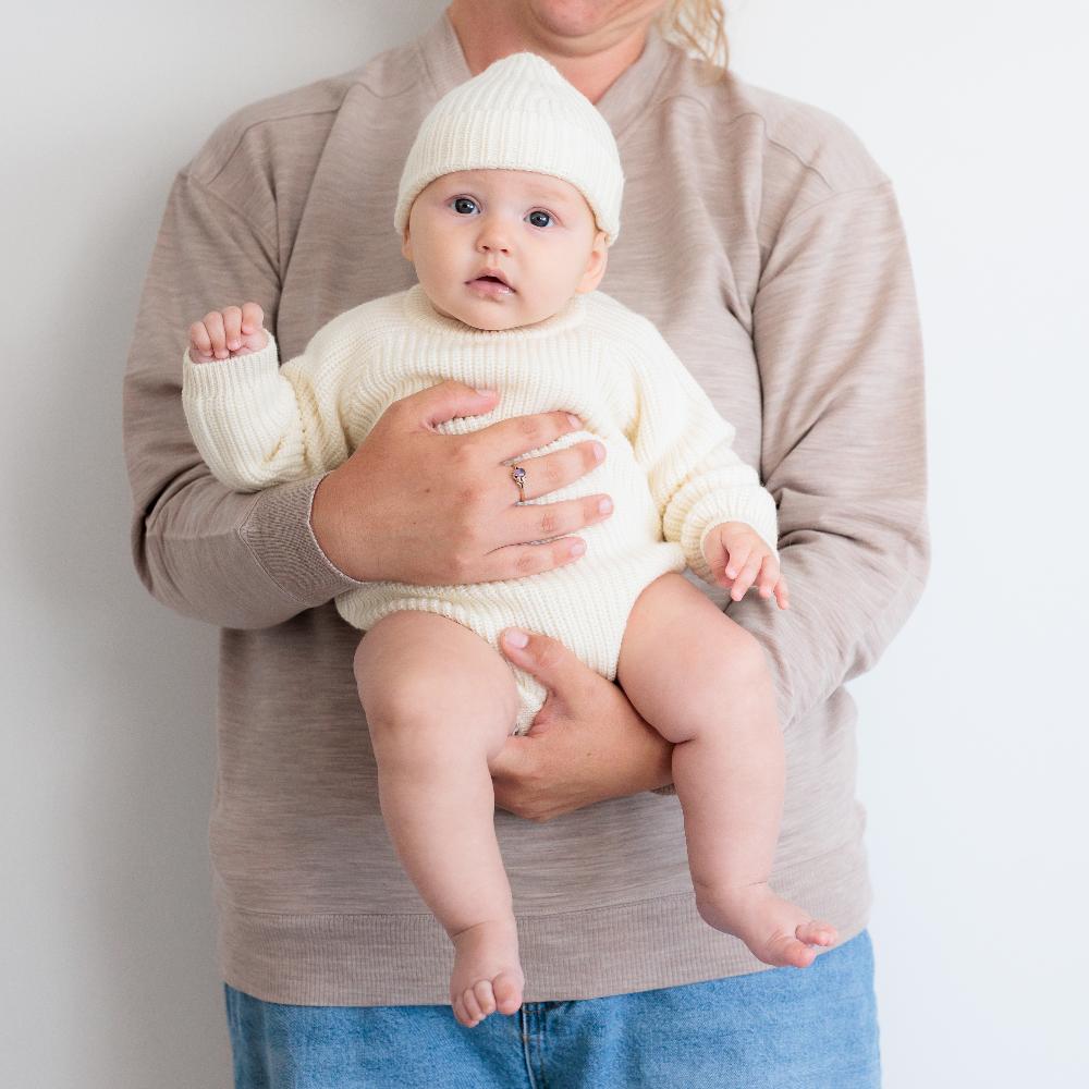 Merino Knit Bubblesuit - Natural