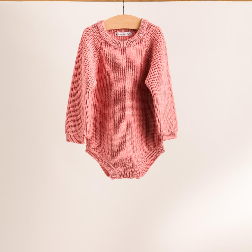 Merino Knit Bubblesuit - Pink