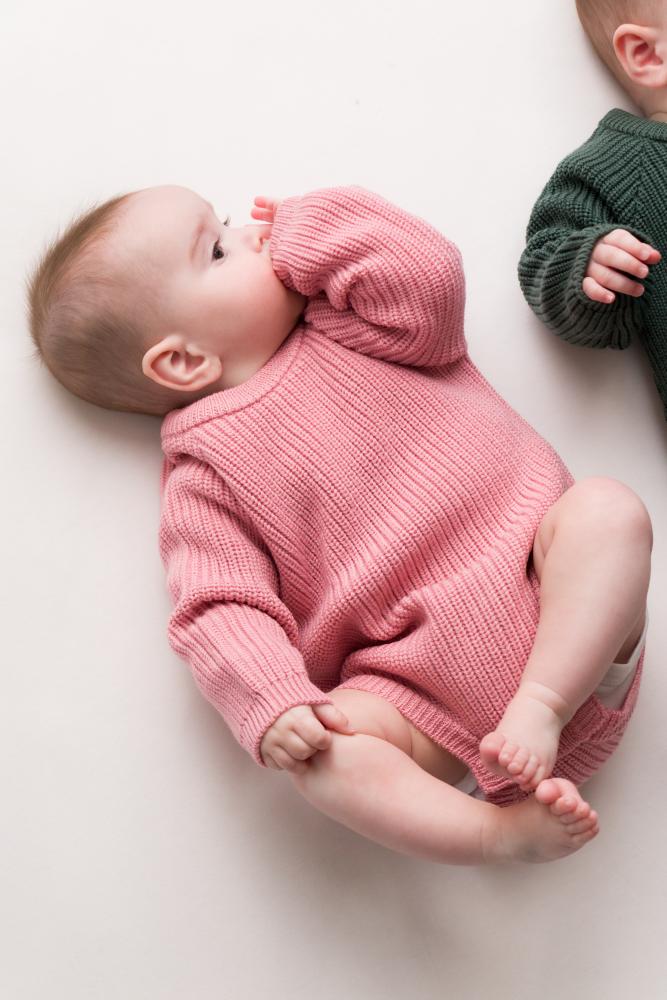 Merino Knit Bubblesuit - Pink