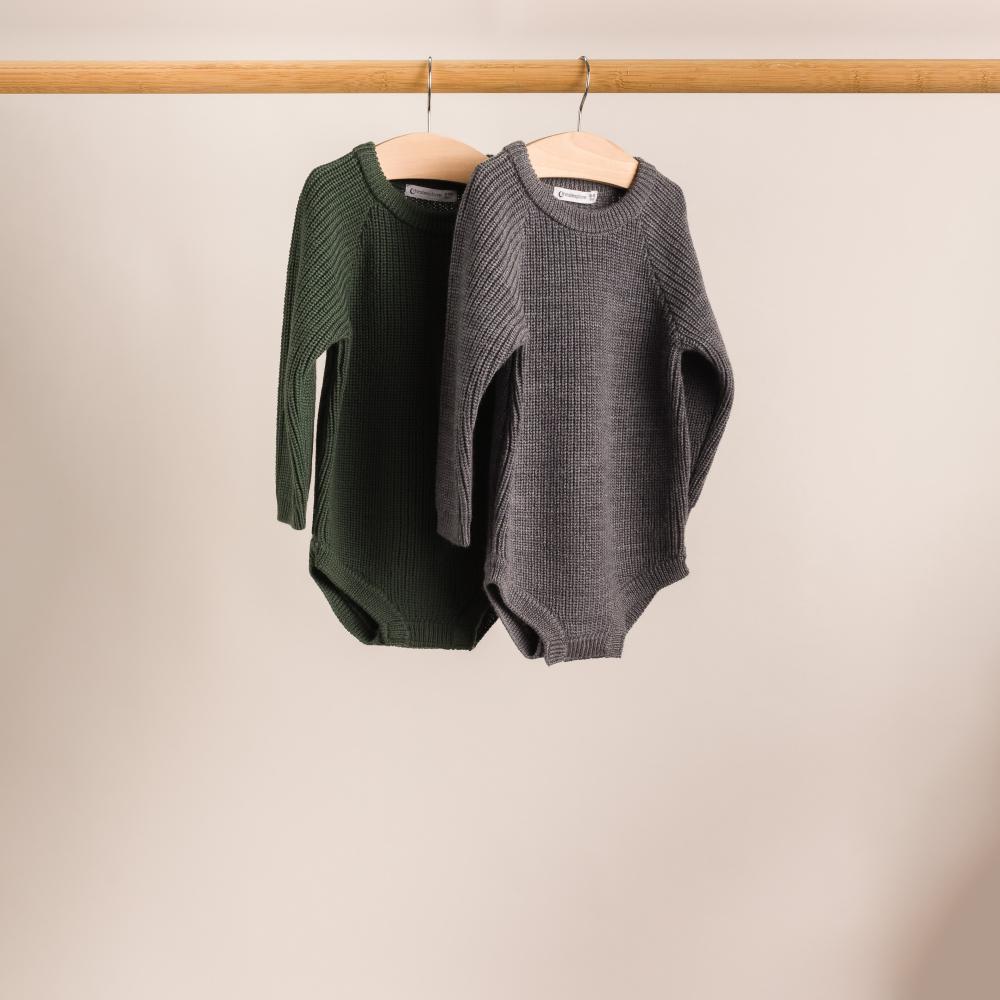 Merino Knit Bubblesuit - Grey Marl