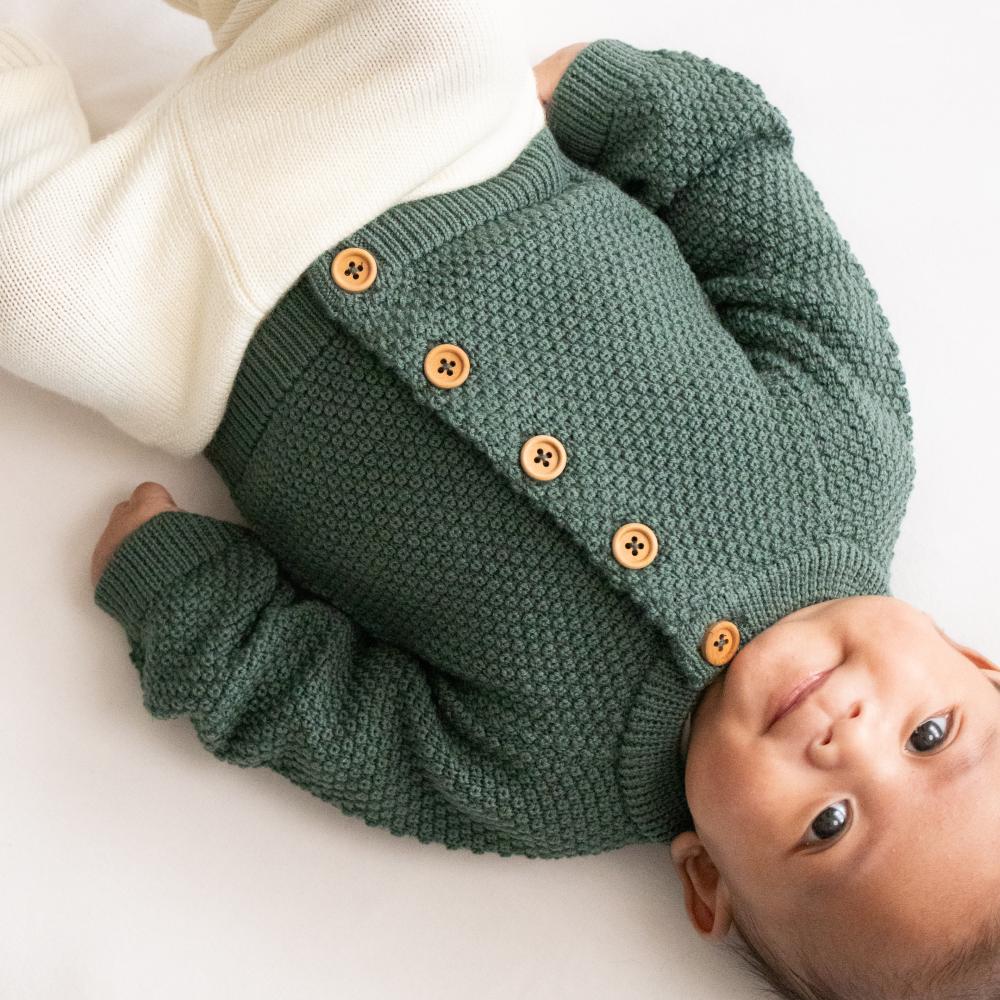 Merino Knit Cardigan - Dark Green