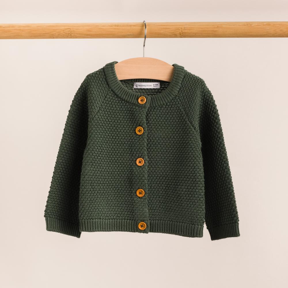 Merino Knit Cardigan - Dark Green