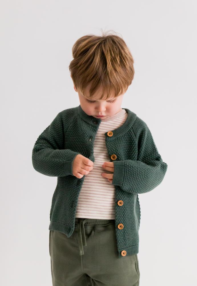 Merino Knit Cardigan - Dark Green