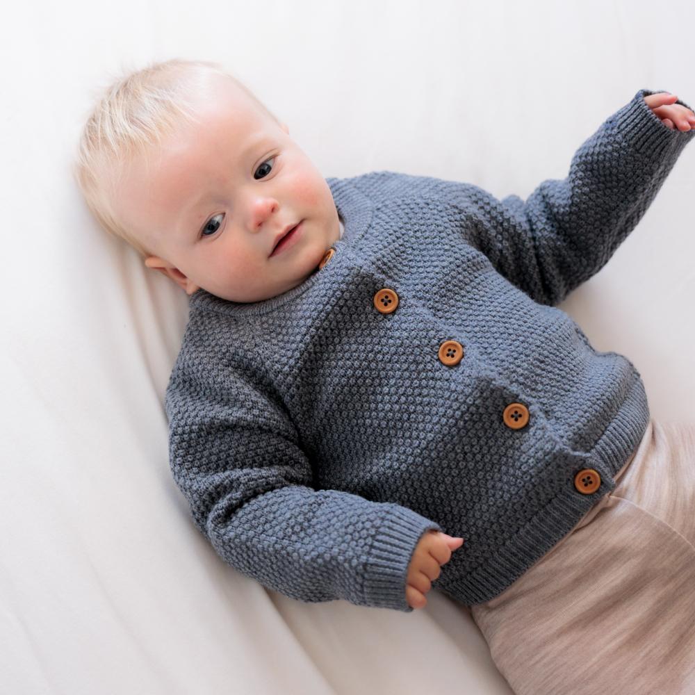 Merino Knit Cardigan - Grey Marl