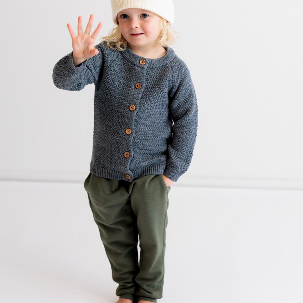 Merino Knit Cardigan - Grey Marl