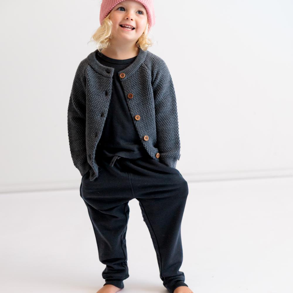 Merino Knit Cardigan - Grey Marl