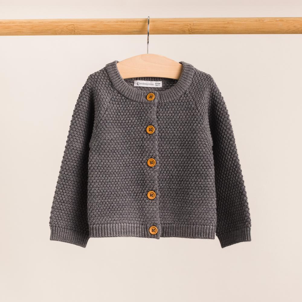 Merino Knit Cardigan - Grey Marl