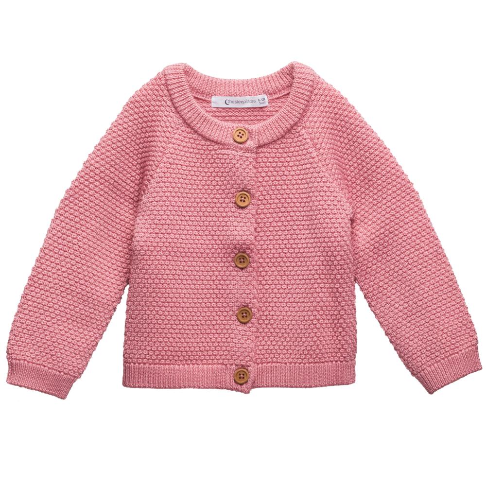 Merino Knit Cardigan - Pink