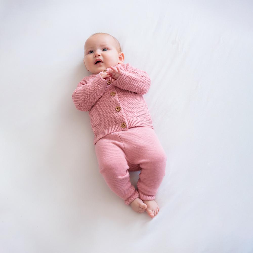 Merino Knit Cardigan - Pink