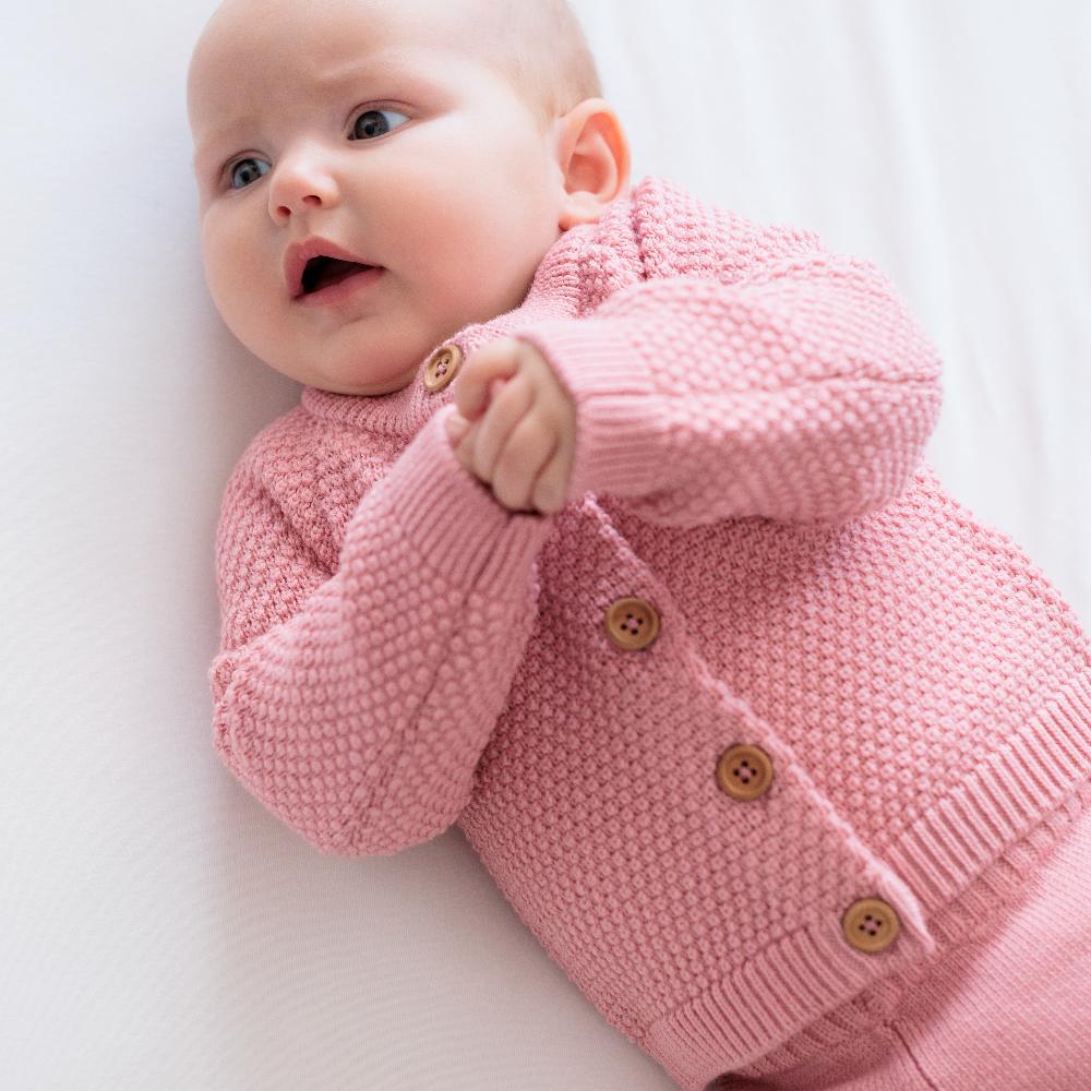 Merino Knit Cardigan - Pink