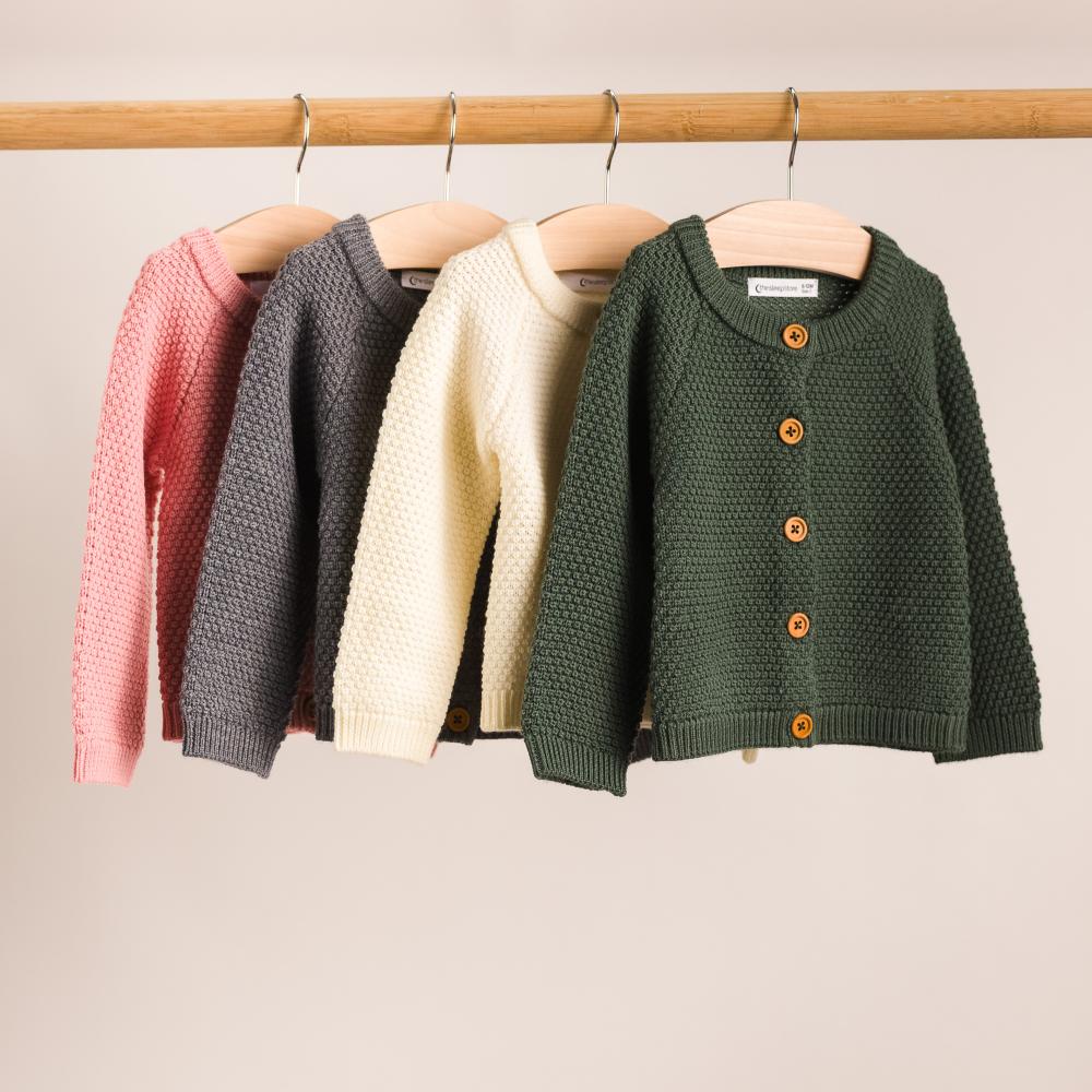Merino Knit Cardigan - Pink