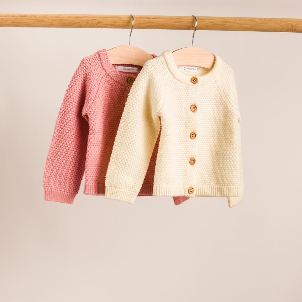 Merino Knit Cardigan - Pink